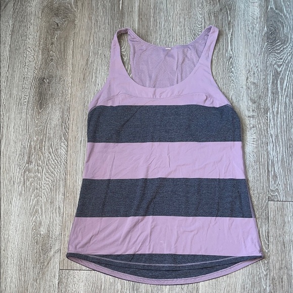 Lululemon run first base tank top light purple and gray workout athletic - Picture 1 of 4